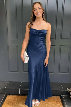 Spaghetti Straps Long Sheath Prom Dress With Split – Prom Dresses by KissProm | Available at KissProm
