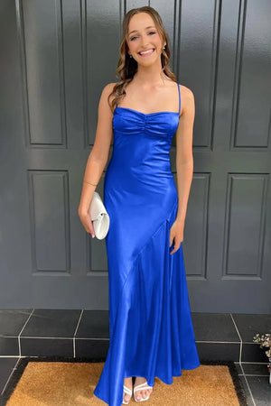 Spaghetti Straps Long Sheath Prom Dress With Split – Prom Dresses by KissProm | Available at KissProm