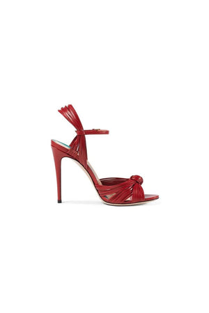 Gold Knotted Stiletto High Heel Sandals - KissProm