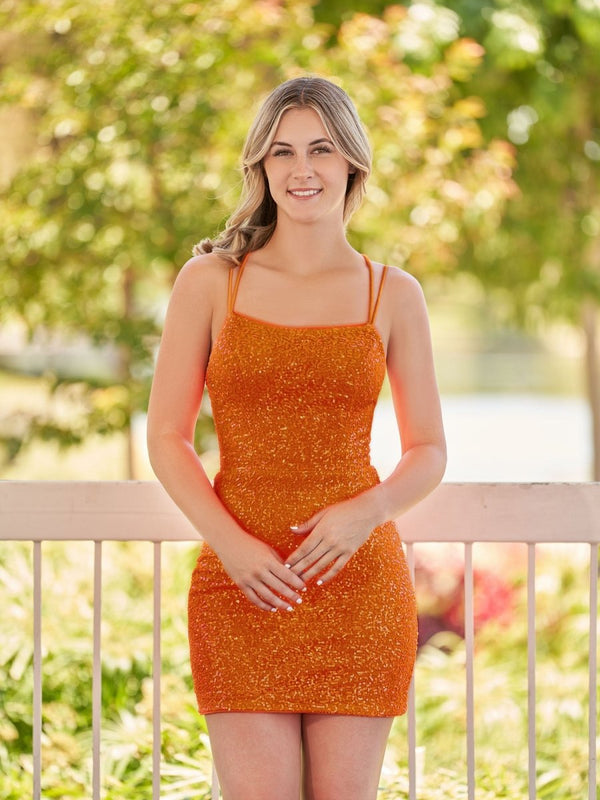 Esme |Bodycon Scoop Neck Sequins Homecoming Dress