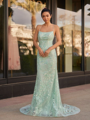 Sylvia |Mermaid Scoop Lace Long Prom Dress