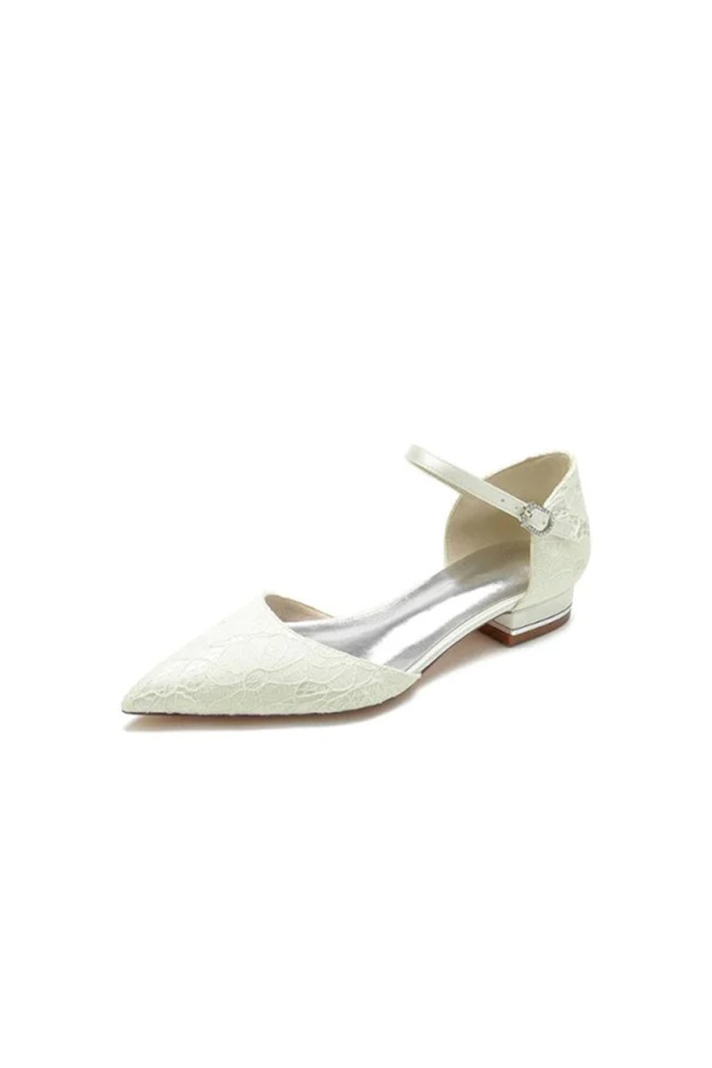 Lace One - strap Buckle Pointed Toe Mules - KissProm