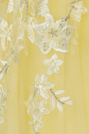 Light Yellow One Shoulder 3D Appliques Beading Long Prom Dress with Slit – Prom Dresses by KissProm | Available at KissProm