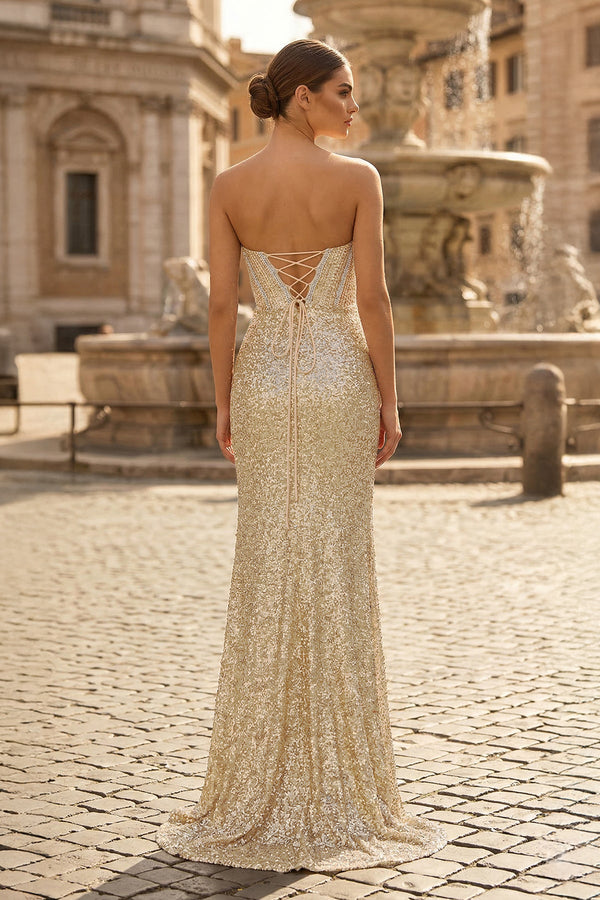 Sweetheart Sequins Mermaid Prom Dress With Beading