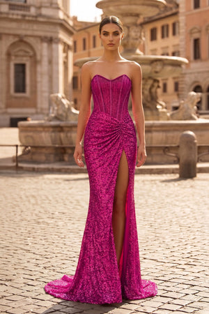 Sweetheart Sequins Mermaid Prom Dress With Beading