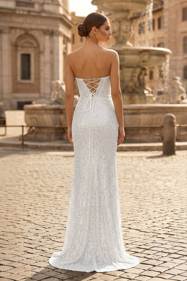 Sweetheart Sequins Mermaid Prom Dress With Beading