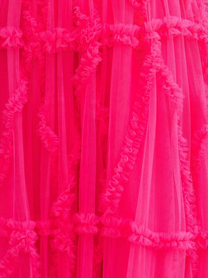A-Line Strapless Ruffles Long Formal Dress with Puff Sleeves – Prom Dress by KissProm | Available at KissProm