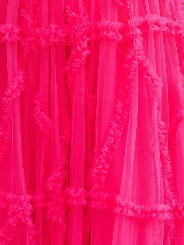 A-Line Strapless Ruffles Long Formal Dress with Puff Sleeves – Prom Dress by KissProm | Available at KissProm