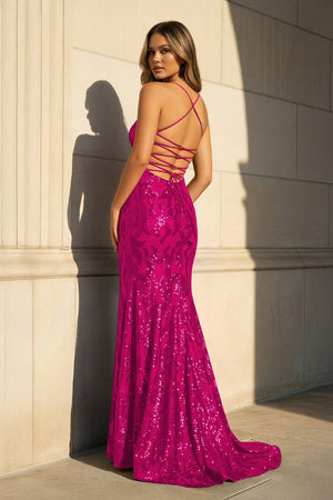 Mermaid One Shoulder Royal Blue Long Prom Dress with Criss Cross Back - KissProm