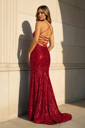 Mermaid One Shoulder Royal Blue Long Prom Dress with Criss Cross Back - KissProm