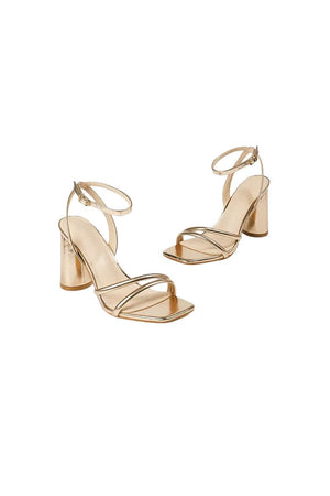 Metallic Strappy Block-Heel Sandals – Shoes by KissProm | Available at KissProm