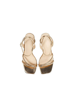 Metallic Strappy Block-Heel Sandals – Shoes by KissProm | Available at KissProm