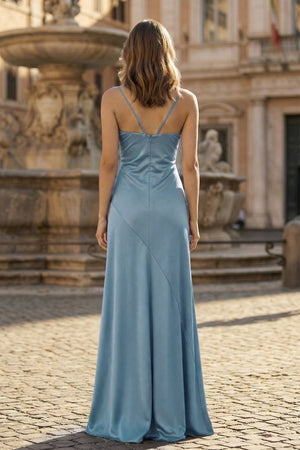 Spaghetti Straps Sheath Long Prom Dresses With Split – Prom Dresses by KissProm | Available at KissProm