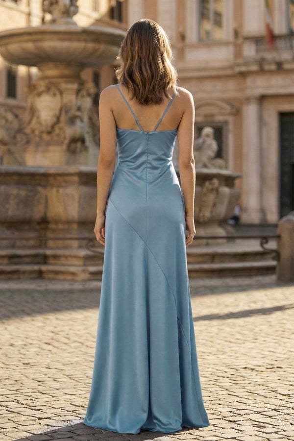 Spaghetti Straps Sheath Long Prom Dresses With Split – Prom Dresses by KissProm | Available at KissProm