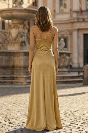 Spaghetti Straps Sheath Long Prom Dresses With Split – Prom Dresses by KissProm | Available at KissProm
