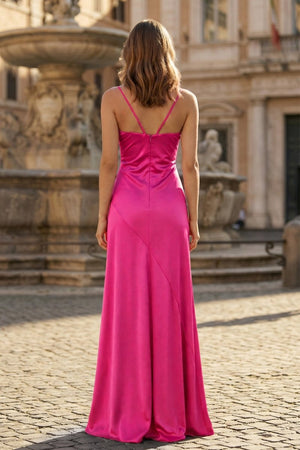 Spaghetti Straps Sheath Long Prom Dresses With Split – Prom Dresses by KissProm | Available at KissProm