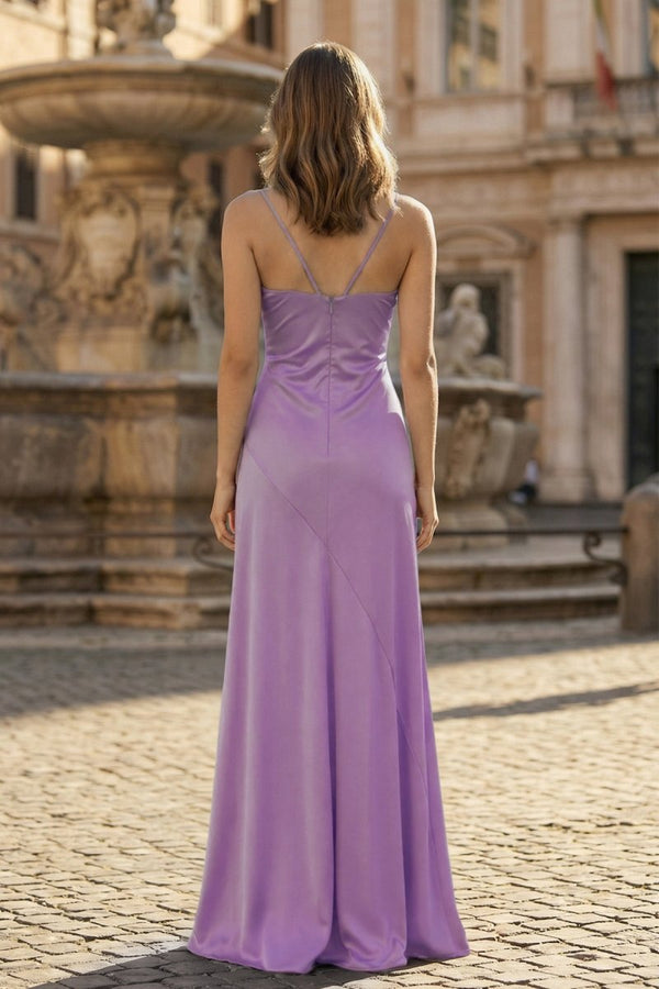 Spaghetti Straps Sheath Long Prom Dresses With Split – Prom Dresses by KissProm | Available at KissProm