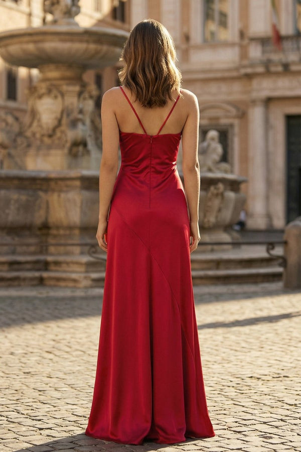 Spaghetti Straps Sheath Long Prom Dresses With Split – Prom Dresses by KissProm | Available at KissProm