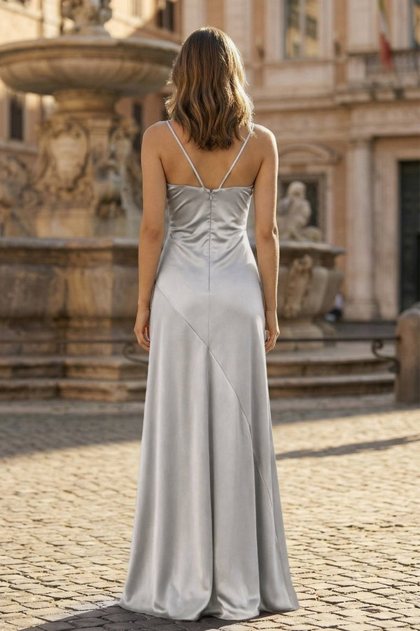 Spaghetti Straps Sheath Long Prom Dresses With Split – Prom Dresses by KissProm | Available at KissProm