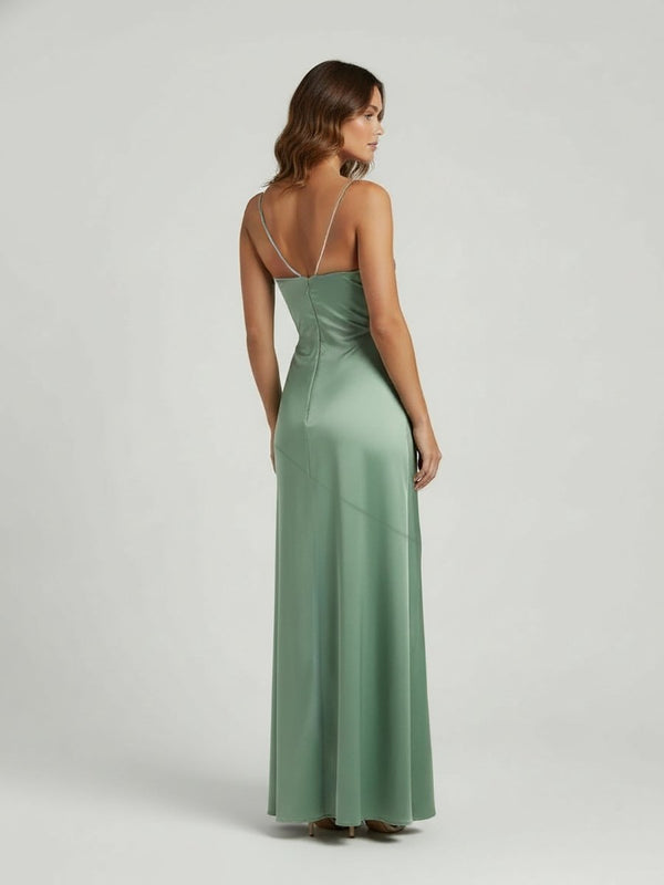 Spaghetti Straps Sheath Long Prom Dresses With Split – Prom Dresses by KissProm | Available at KissProm