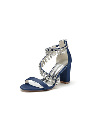 Open Toe Slingback Strap Tassel High Heels - KissProm