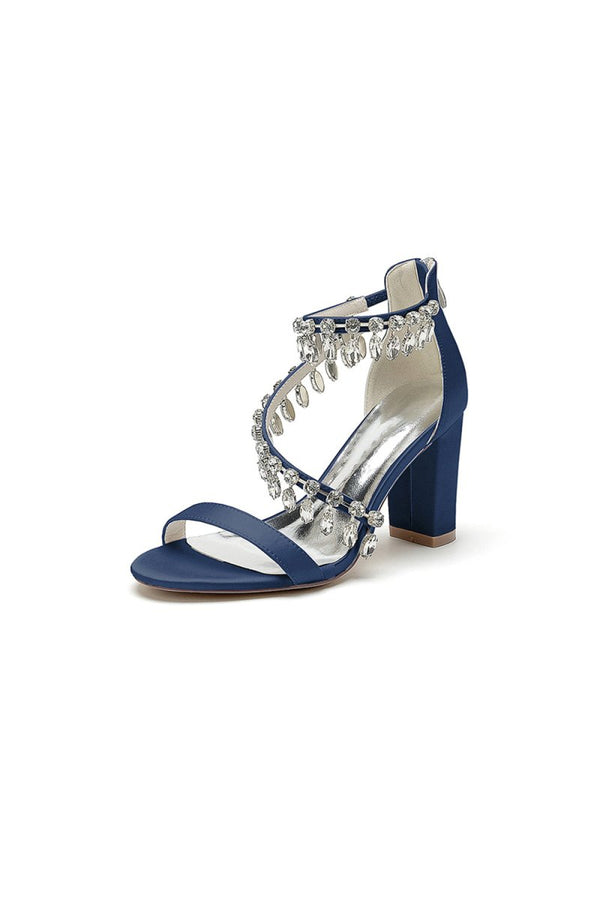 Open Toe Slingback Strap Tassel High Heels - KissProm