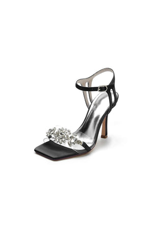 Open Toe Sandals with Rhinestone - KissProm