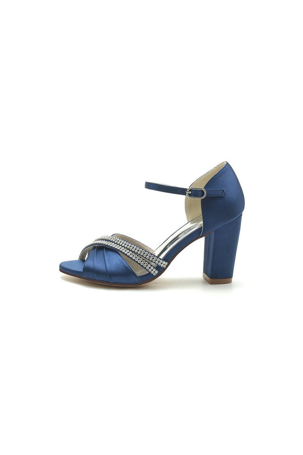 Open Toe Party Shoes with Rhinestone - KissProm
