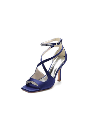 Open Toe Wedding Shoes with Straps - KissProm