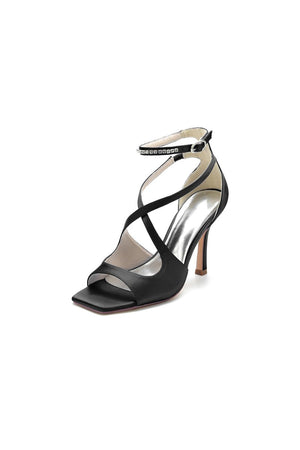 Open Toe Wedding Shoes with Straps - KissProm