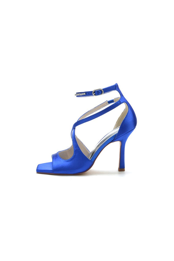 Open Toe Wedding Shoes with Straps - KissProm