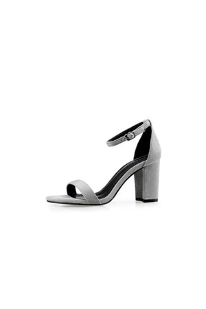 Outdoor Peep Toe Chunky Heel Suede Shoes With Ankle Strap Buckle - KissProm