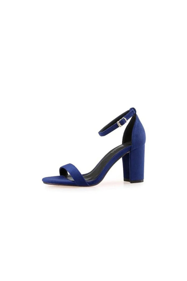 Outdoor Peep Toe Chunky Heel Suede Shoes With Ankle Strap Buckle - KissProm