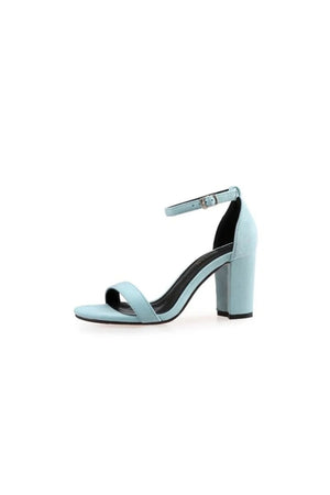 Outdoor Peep Toe Chunky Heel Suede Shoes With Ankle Strap Buckle - KissProm