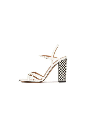 Party Peep Toe Chunky Heel Evening Shoes With Buckle Ankle Strap - KissProm