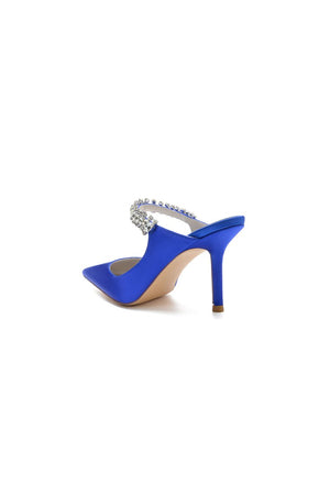 Party Pointed Toe Crystal Strap High Heels - KissProm