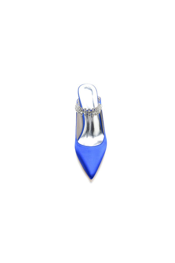 Party Pointed Toe Crystal Strap High Heels - KissProm
