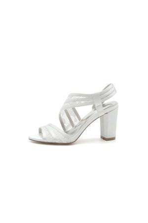Patent Lace Pattern Peep Toe Chunky Wedding - KissProm