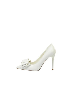 Pink Stiletto Pointy Heels with Bows - KissProm