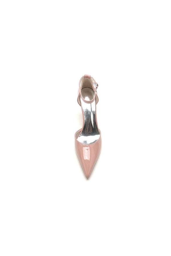 Pointed - Toe High Heels with Ankle Strap - KissProm