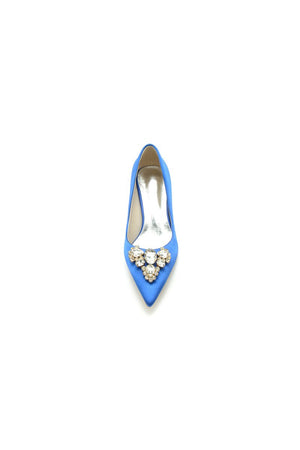 Pointed Toe Stiletto Heels with Rhinestone - KissProm