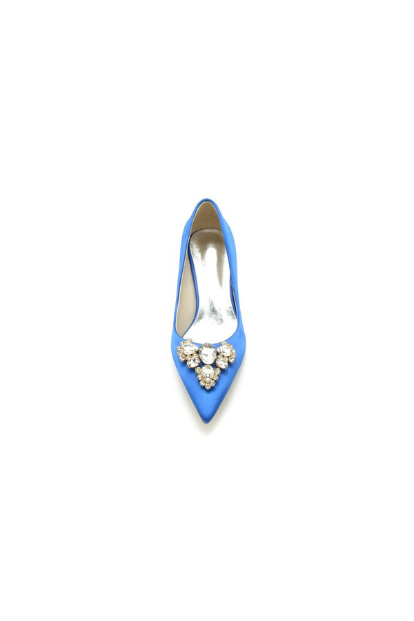 Pointed Toe Stiletto Heels with Rhinestone - KissProm