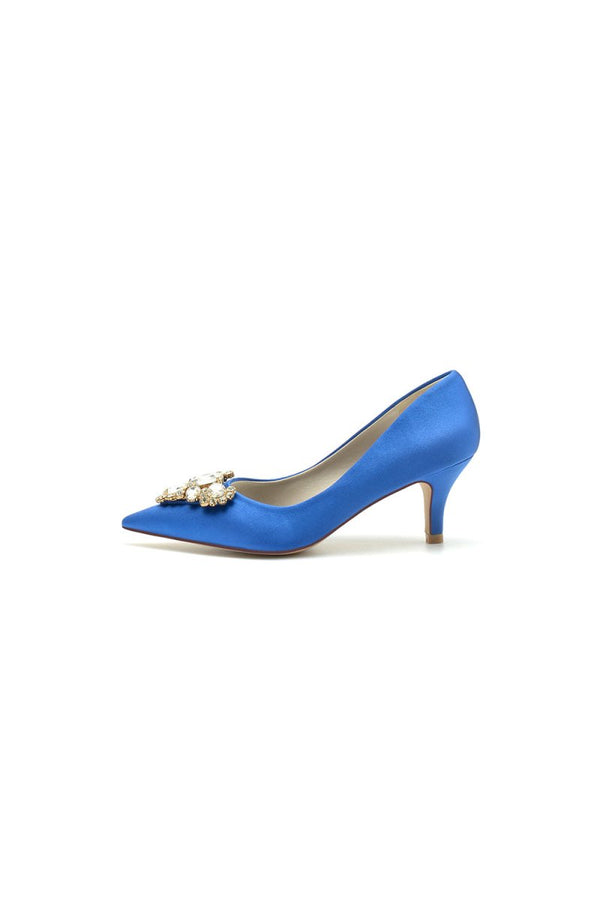 Pointed Toe Stiletto Heels with Rhinestone - KissProm