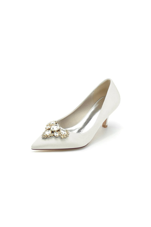 Pointed Toe Stiletto Heels with Rhinestone - KissProm