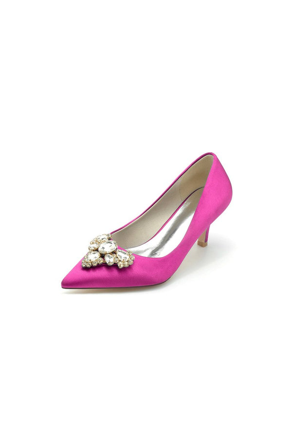 Pointed Toe Stiletto Heels with Rhinestone - KissProm