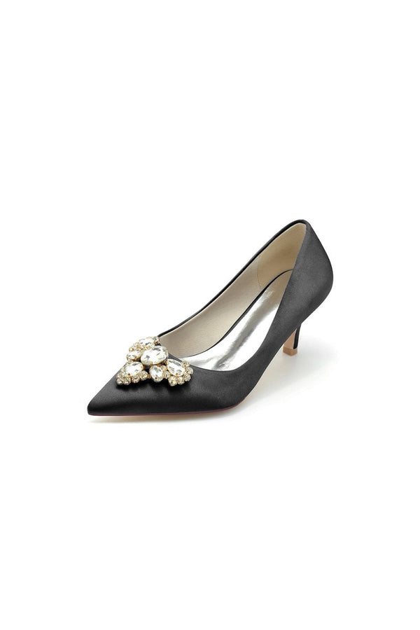 Pointed Toe Stiletto Heels with Rhinestone - KissProm