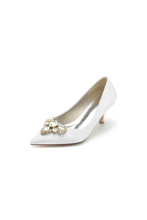 Pointed Toe Stiletto Heels with Rhinestone - KissProm