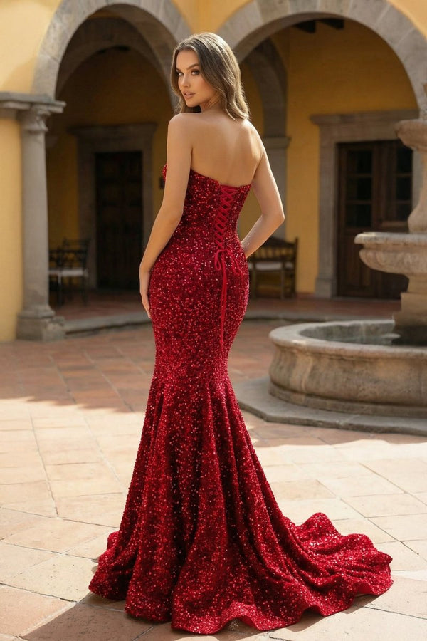 Mermaid Sweetheart Neck Sequins Prom Dress - KissProm