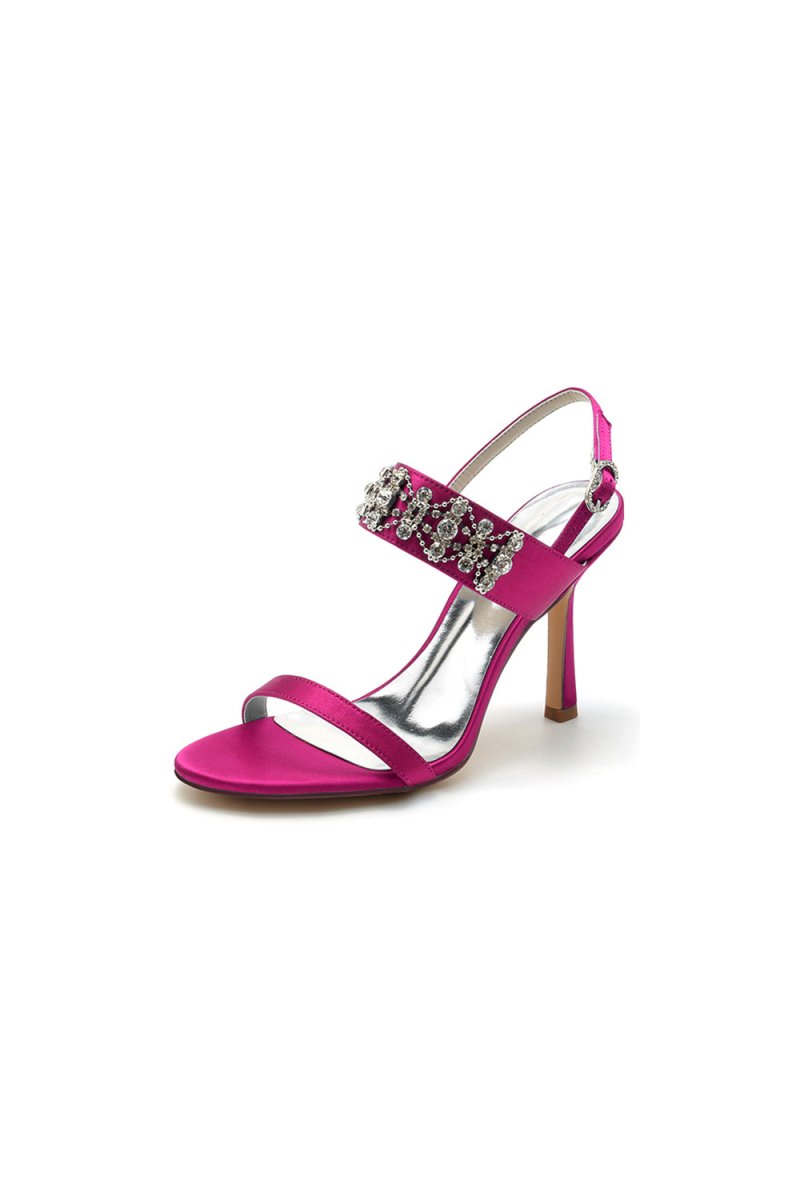 Rhinestone Beaded Ankle Straps Party Shoes - KissProm