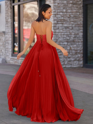 A Line Light Pink Sweetheart Chiffon Long Prom Dress – Prom Dresses by KissProm | Available at KissProm